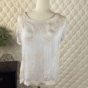 Angela mada Pink/lace blouse